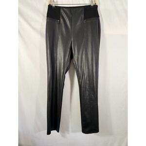 J. McLaughlin Vegan Faux Leather Mid Rise‎ Slim Fit Pants Leggings Womens M